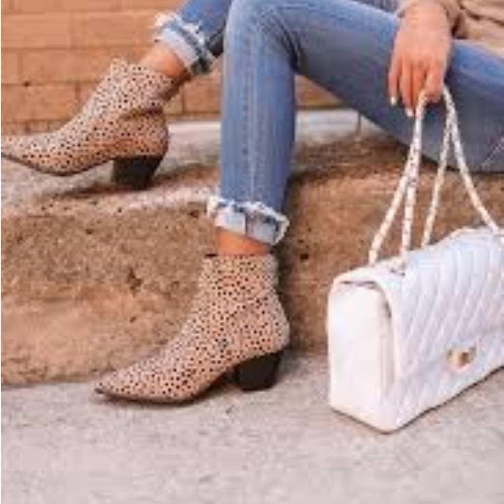 Boden Tan and Black Ankle Boots